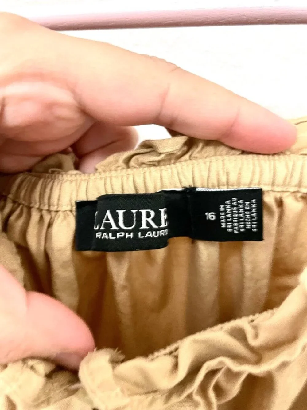 Lauren Ralph Lauren Off-the-Shoulder Cotton Broadcloth Romper Camel 16 Safari